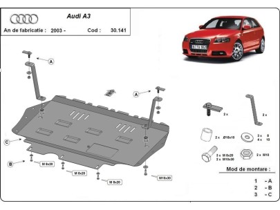 Ocelový kryt motoru Audi A3 (2003-2008) 2