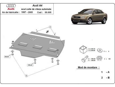 Ocelový kryt převodovky automat Audi A4 B6 (2000-2008) 2