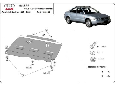 Ocelový kryt převodovky Manuální Audi A4 B5 (1995-2000) 2