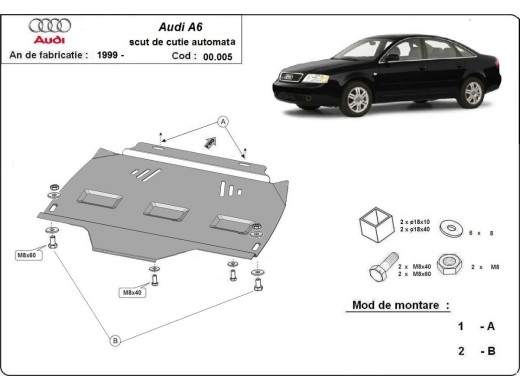 Ocelový kryt převodovky automat Audi A6 (1997-2004)Audi A6