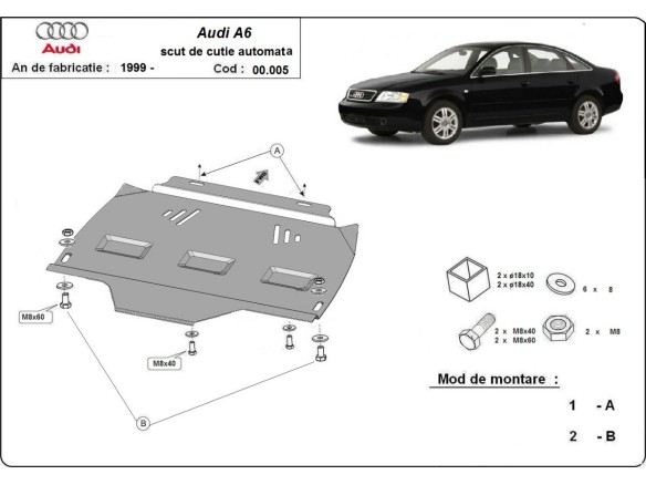 Ocelový kryt převodovky automat Audi A6 (1997-2004)Audi A6