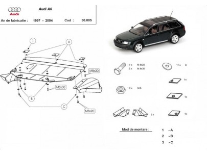 Ocelový kryt motoru Audi A6 (1997-2004) 2