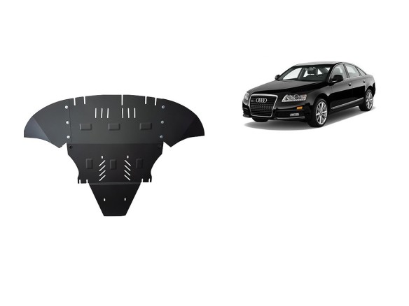 Ocelový kryt motoru Audi A6 s bočními klapkami (2004-2011)Audi A6