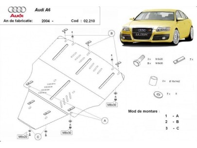 Ocelový kryt motoru Audi A6 (2004-2011) 2