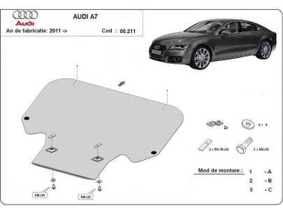 Ocelový kryt převodovky Audi A7 (2011-2018) 2