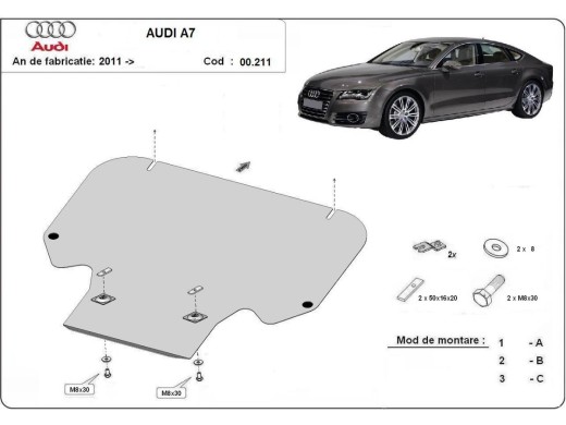 Ocelový kryt převodovky Audi A7 (2011-2018)Audi A7