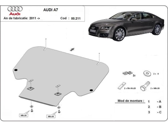Ocelový kryt převodovky Audi A7 (2011-2018)Audi A7