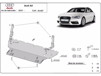 Ocelový kryt motoru Audi A4 B9 All Road (2015-2026) 2