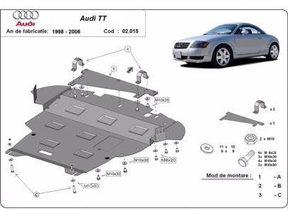 Ocelový kryt motoru Audi TT (1998-2006) 2