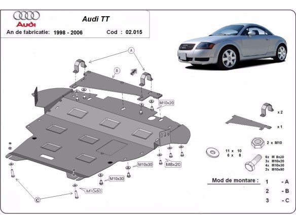 Ocelový kryt motoru Audi TT (1998-2006)Audi TT