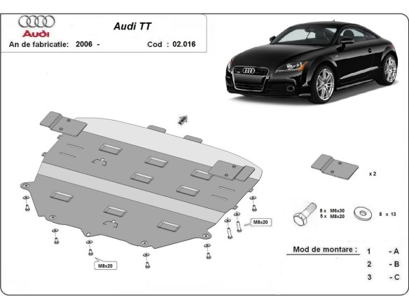 Ocelový kryt motoru Audi TT (2006-2014)Audi TT