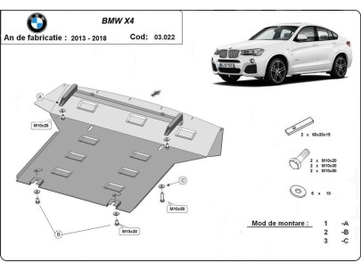 Ocelový kryt motoru BMW X4 (2014-2018) 2
