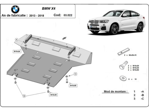 Ocelový kryt motoru BMW X4 (2014-2018)BMW X4