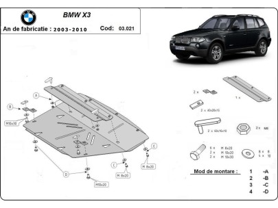 Ocelový kryt chladiče BMW X3 (2003-2010) 2