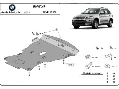Ocelový kryt motoru BMW X5 (2007-2013) 2