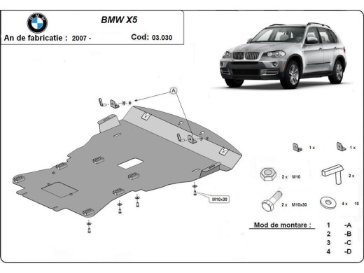 Ocelový kryt motoru BMW X5 (2007-2013)BMW X5