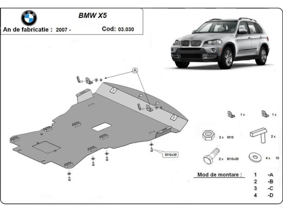 Ocelový kryt motoru BMW X5 (2007-2013)BMW X5