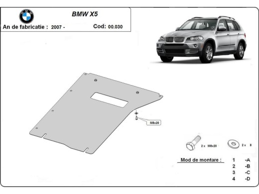 Ocelový kryt převodovky BMW X5 (2007-2013)BMW X5