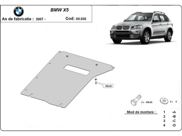 Ocelový kryt převodovky BMW X5 (2007-2013)BMW X5