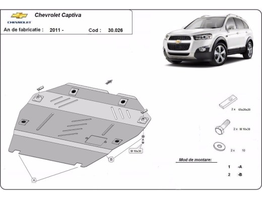 Ocelový kryt motoru Chevrolet Captiva (2010-2018)Chevrolet Captiva