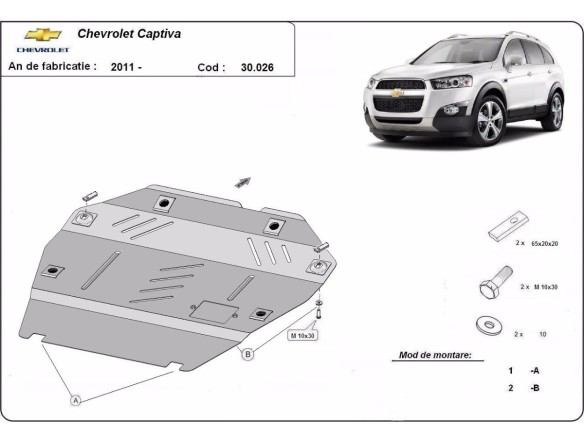 Ocelový kryt motoru Chevrolet Captiva (2010-2018)Chevrolet Captiva