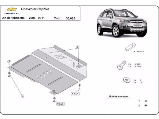 Ocelový kryt motoru Chevrolet Captiva (2006-2010)Chevrolet Captiva