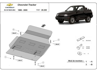 Ocelový kryt motoru Chevrolet Tracker (1999-2005) 2