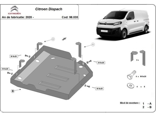 Ocelový kryt AdBlue Citroen Dispatch (2020-2025)Citroen Dispatch