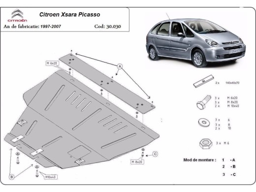 Ocelový kryt motoru Citroen Xsara Picasso (1999-2009)Citroen Xsara