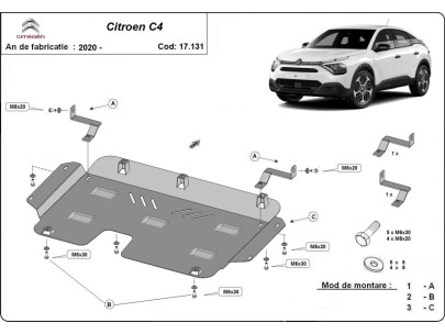 Ocelový kryt motoru Citroen C4 (2020-2026)