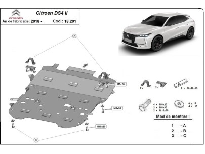 Ocelový kryt motoru Citroen DS4 II (2021-2026) 2