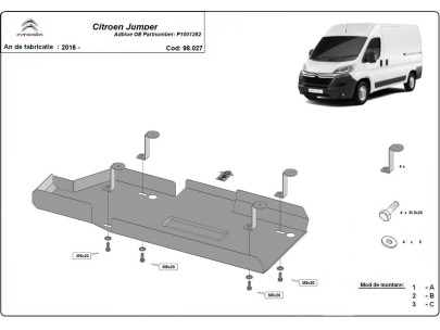 Ocelový kryt AdBlue Citroen Jumper (2016-2025)
