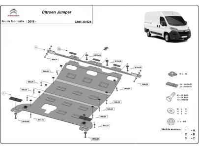 Ocelový kryt motoru Citroen Jumper (2016-2025) 2