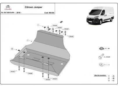 Ocelový kryt palivové nádrže Citroen Jumper (2016-2025) 2