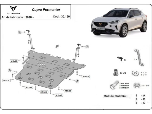 Ocelový kryt motoru Cupra Formentor (2020-2025)Cupra Formentor
