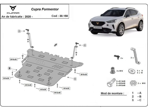 Ocelový kryt motoru Cupra Formentor (2020-2025)Cupra Formentor