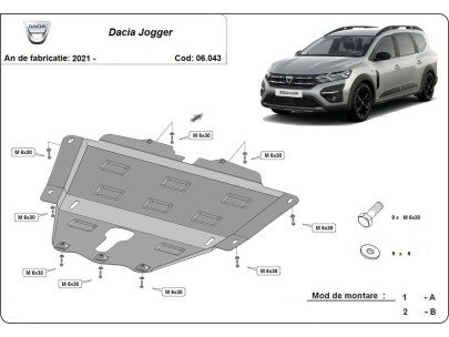 Ocelový kryt motoru Dacia Jogger (2021-2025) 2