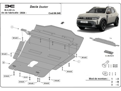 Ocelový kryt motoru Dacia Duster - 4x4 (2024-2025) 2