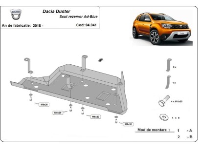 Ocelový kryt AdBlue Dacia Duster (2018-2025) 2