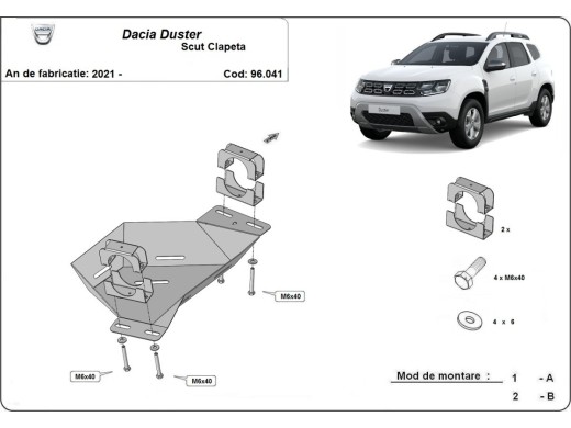 Ocelový kryt EGR Dacia Duster (2021-2024)Dacia Duster
