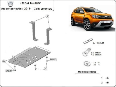 Ocelový kryt diferenciálu Dacia Duster 4x4 (2018-2024) 2