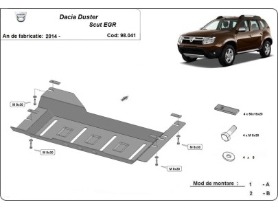 Ocelový kryt systému Start-Stop EGR Dacia Duster (2014-2017) 2