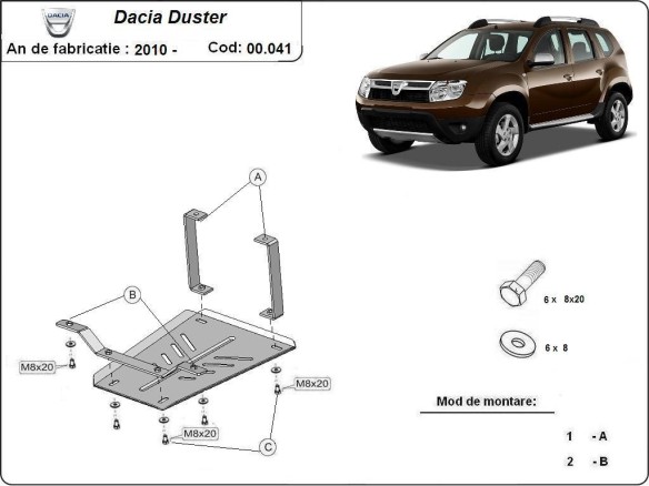 Ocelový kryt diferenciálu Dacia Duster (2010-2013)Dacia Duster