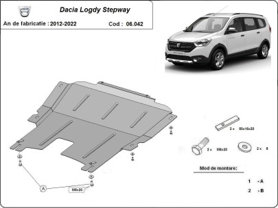 Ocelový kryt motoru Dacia Lodgy Stepway (2012-2026) 2