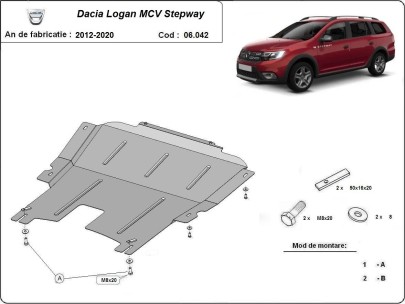 Ocelový kryt motoru Dacia Logan MCV Stepway (2012-2020) 2