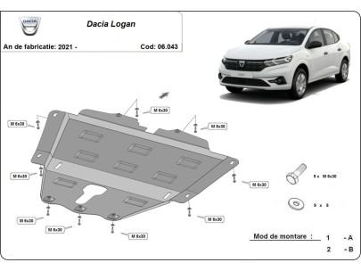 Ocelový kryt motoru Dacia Logan (2021-2025) 2