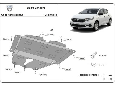 Ocelový kryt motoru Dacia Sandero 3 (2021-2026) 2