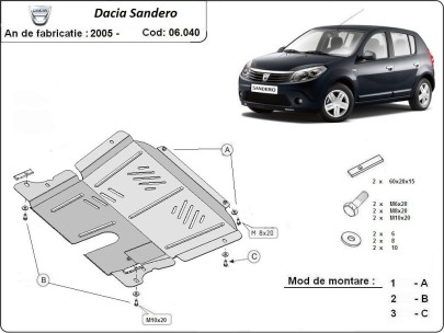 Ocelový kryt motoru Dacia Sandero (2005-2012) 2