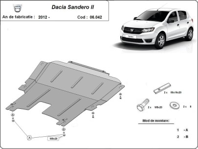 Ocelový kryt motoru Dacia Sandero 2 (2012-2020) 2