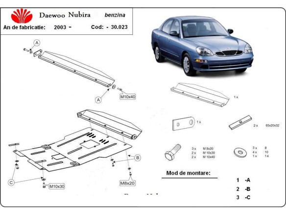 Ocelový kryt motoru Daewoo Nubira (2003-2009)Daewoo Nubira